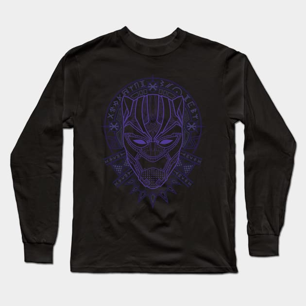Black Panther Shirt (Purple) Long Sleeve T-Shirt by tinman888